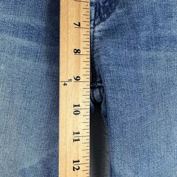 Mother The Weekender Fray Jeans Women's 24 Blue Denim Mid Rise Flare - Picture 9 of 16